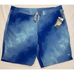 NWT AKHG Duluth Trading Lost Lake Board Shorts Blue Wave Tie-Dye Mens Size 44